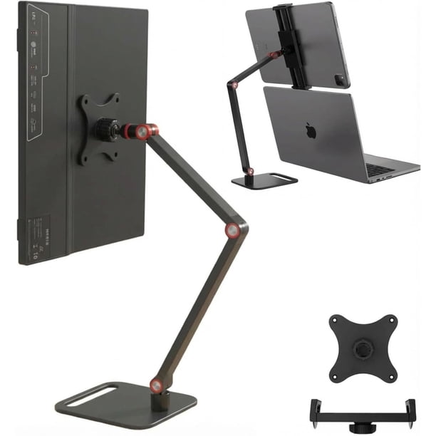 Soporte portátil para monitor de altura mejorada para visualización de 4 a 17.3 pulgadas, soporte para tablet para iPad, Kindle, soport de monitor de montaje VA, base universal expandible altura