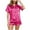 Hot Pink, variant on Herrnalise Womens Silk Satin Pajamas Short Sleeve Sleepwear Soft Satin Button Down Loungewear 2 Piece Pjs Shorts Set S-XXL