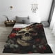 thumbnail image 5 of Fotbe Classical Rose Crown Skull Manta de Franela Acolchonada con Estampado, Súper Suave y Esponjosa, Extra Grande para Sofá, Cama, Uso Todo el Año-60"x50", 5 of 7