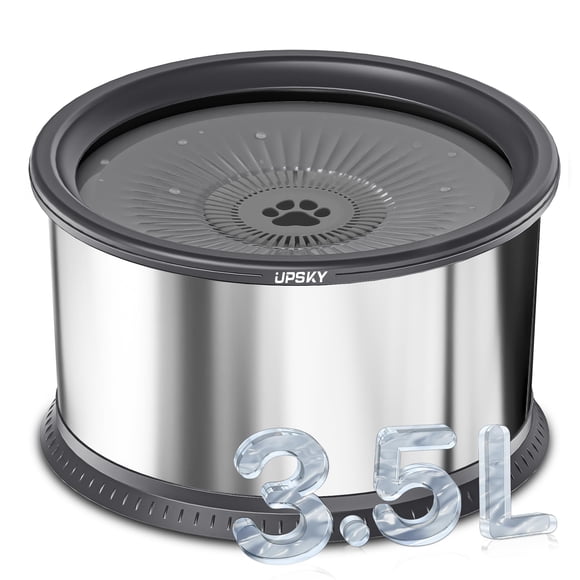 Cuenco de agua para perros UPSKY de acero inoxidable de 3,5 L a prueba de derrames