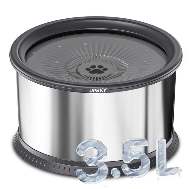 Cuenco de agua para perros UPSKY de acero inoxidable de 3,5 L a prueba de derrames