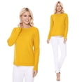 thumbnail image 3 of YEMAK Women's Knit Pullover Sweater – Long Sleeve Crewneck Soft Casual Lightweight Basic Solid Knitted Top, 3 of 9