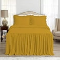 thumbnail image 2 of DNG Creations 4-Piece Long Ruffle Sheet Set 8-Inch Deep Pocket (Solid Gold - King), 2 of 7