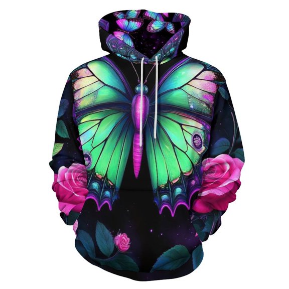 Dreamy Purple Butterfly Pattern (10)-2 Men's Women New Sweatshirt Hoodie Men's Plus Size Sweatshirt Hooded Sweatshirt 3d Printed Street Men's Cloth
