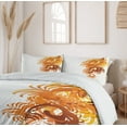 thumbnail image 6 of Ambesonne Floral Duvet Cover Sets, Fractal Flower Swirls Art, 2-Queen, Orange Yellow Cream, 6 of 7