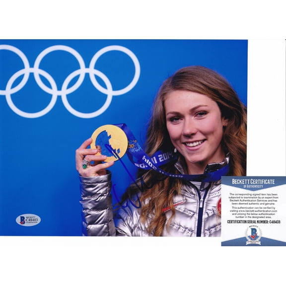 Mikaela Shiffrin 2026 Olympics Signed Autograph 8x10 Photo Beckett BAS COA #1
