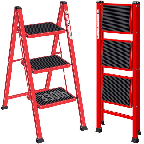 Kingrack 3Step Stool, Household Folding NonSlip Step Ladder