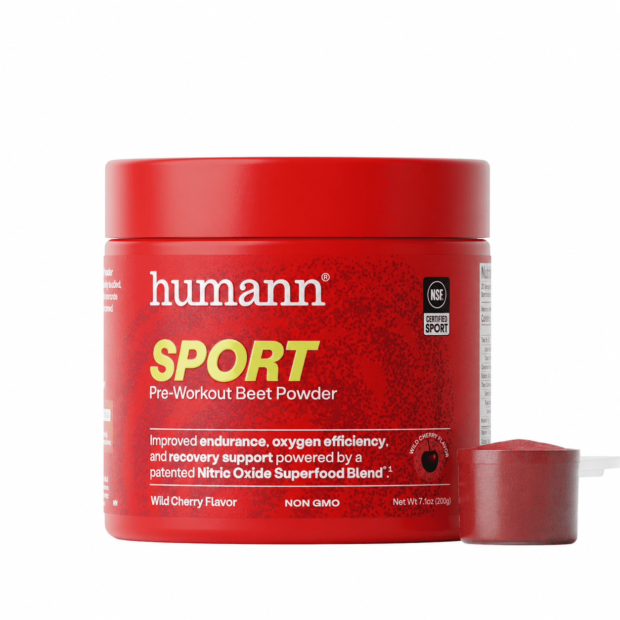Humann SuperBeets Sport Endurance Pre Workout Powder, Nitric Oxide Supplement, NSF Certified, Stimulant & Caffeine Free, Made with Beet Root, Wild Cherry, 20 Servings