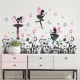 thumbnail image 3 of Pegatinas de pared de hadas de las flores, 2 hojas, pegatinas de pared autoadhesivas para niñas con flores y mariposas, pegatinas de pared para niñas y niños, dormitorio Lian, 3 of 5