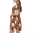 thumbnail image 2 of Kdxio Various Pumpkins Pattern Summer Dresses for Women Casual Tshirt Short Sleeve Floral Sundress Beach Cover Ups with Pockets, 2 of 6