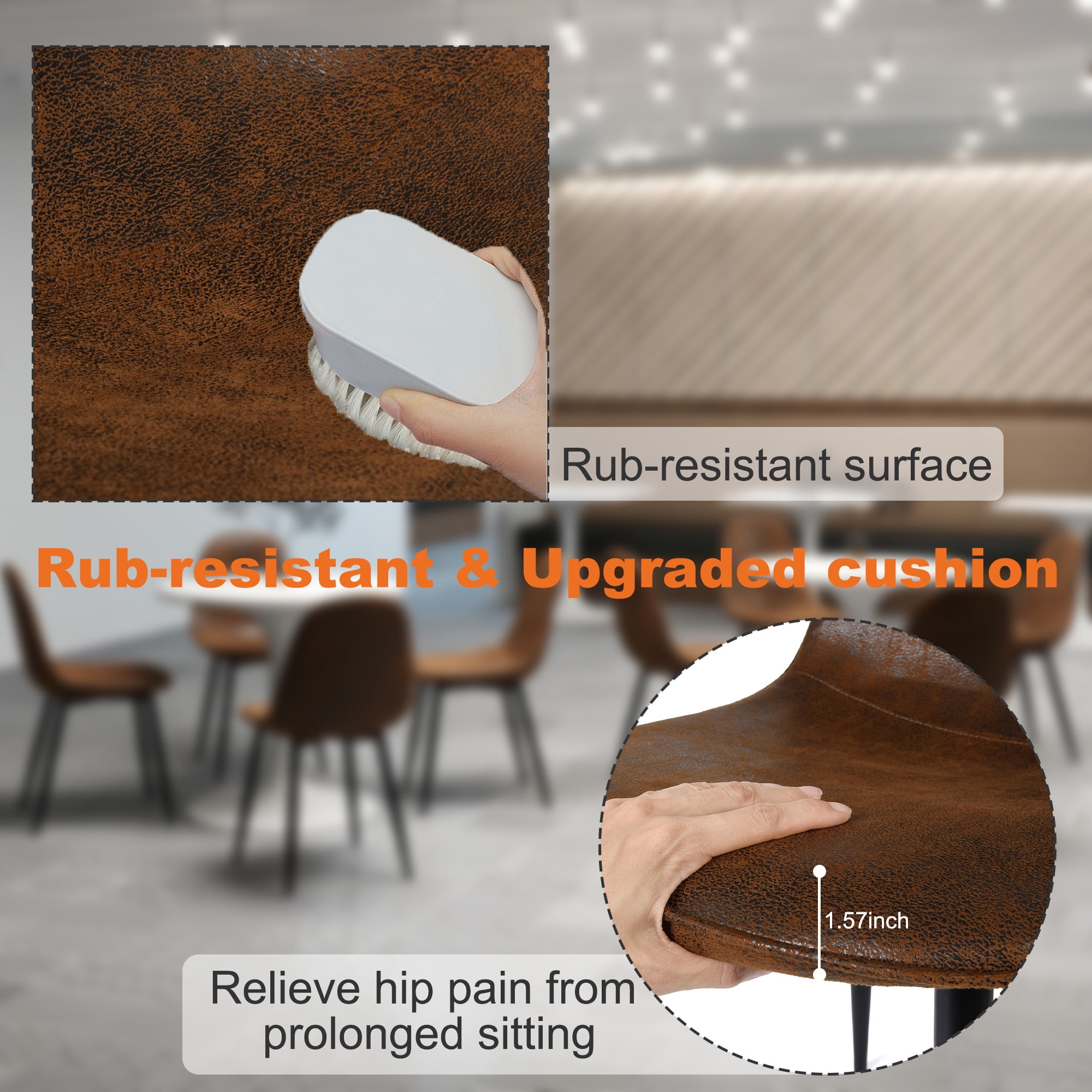 Homy Casa Set of 4 Modern Dining Chairs Upholstered Side Chairs with Ergonomic Curved Back and Durable Metal Legs for Family Gathering Dining Room Kitchen and Apartment