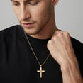 thumbnail image 4 of Jewmon Gold Cross Necklace for Men Stainless Steel Cross Pendant Chain Catholic Religious Jewelry Christmas Anniversary Gifts for Him Dad Grandpa Husband, 4 of 9