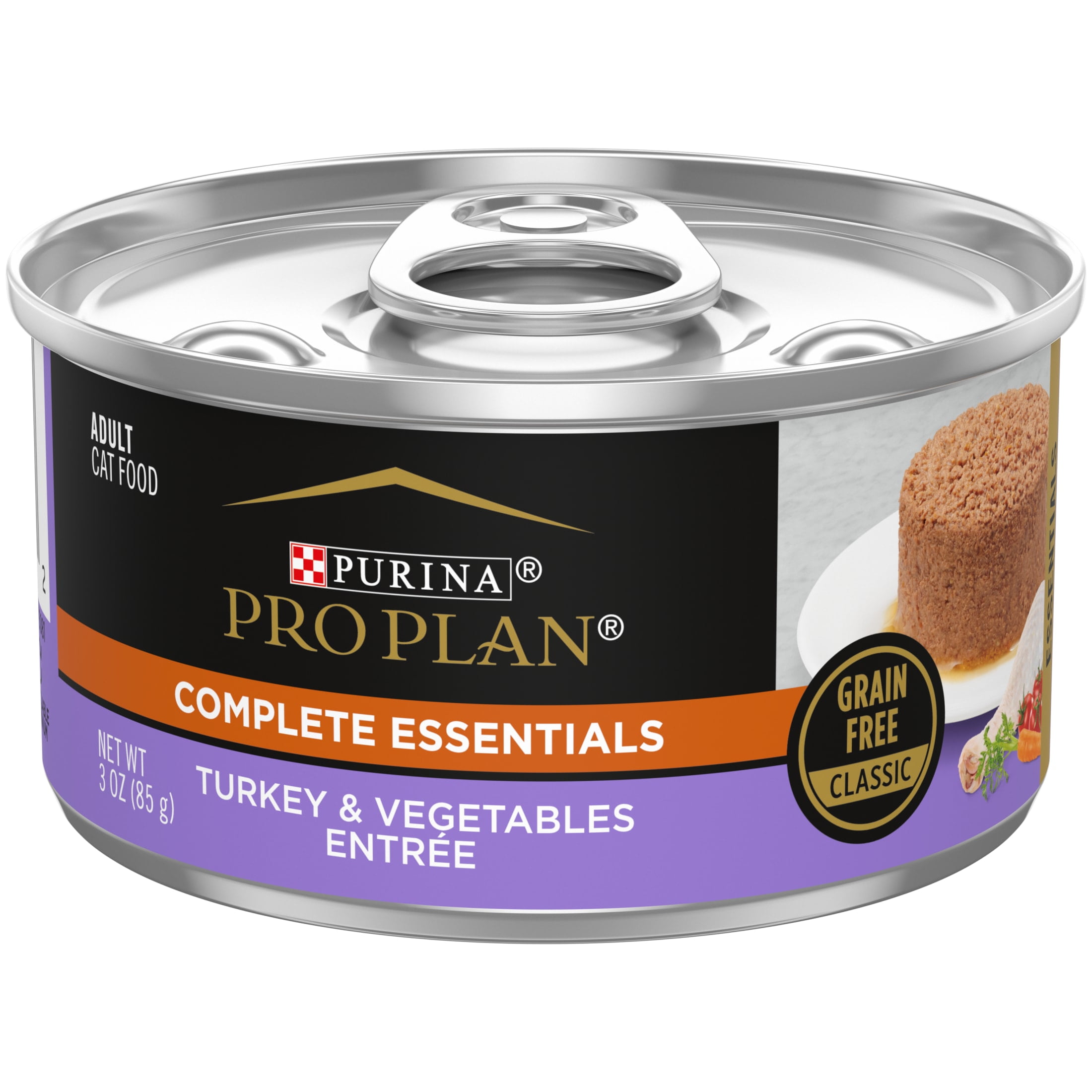 (2 pack) Purina Pro Plan, Grain-Free Turkey and Vegetables, Wet Cat Food, 3 oz Cans, 24 Pack