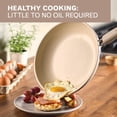 thumbnail image 6 of Farberware TrueCook 10in Ceramic Frying Pan, Dishwasher and Oven Safe, Taupe, 6 of 15