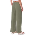 thumbnail image 4 of Lorytime Linen Pants for Women Beach Elastic Waist Straight Leg Pants Casual Trousers with Pockets Summer Outfits 3XL, 4 of 9