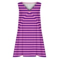 thumbnail image 5 of Sakmal Summer Dresses Basic Striped Purple Comfort Fit Sleeveless Mid-Length Slip Dress, 5 of 7