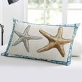 thumbnail image 5 of Blue Beige Coastal Beach Throw Pillow Cover 16 x 24 Inch Decorative Pillow Cover Summer Vintage Starfish Lumbar Pillowcase Seasonal Rectangle Cushion Case for Couch Sofa Bed Living Room, 5 of 7