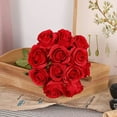 thumbnail image 3 of Ramo de Rosas Artificiales Cateissary 10 UNIDS seda Ligero realista Tallo Largo decoración negro, 3 of 6