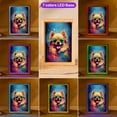 thumbnail image 3 of Hippie Pomeranian Portrait oil painting Watercolor Tie-dye Vintage Acrylic Plaque with Wood Photo Frame Box Pom Dog Lover Gifts Light Box - 00015, 3 of 5