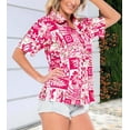 thumbnail image 2 of HAPPY BAY Button Down Shirt for Women Summer Beach Party Short Sleeve Blouse Shirt Blouses Button up Dress Shirts Hawaiian T Shirt for Women M Aloha Turtle, Pink, 2 of 5