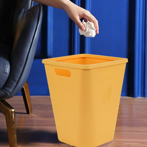 Gnmfd Kitchen Waste Bin Without Lid Plastic Trash Can with Wide Opening for Easy Disposal, Portable Handles for Bathroom Bedroom Kitchen Organizers and Storage for Home Office Living Room