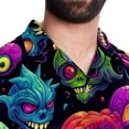 thumbnail image 5 of Alien Men's Button Down Spread Collar Casual Printed Short Sleeve Summer Beach Unisex Shirts, 5 of 6