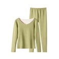 thumbnail image 3 of Tsivenald Womens Thermal Underwear Set 2 Piece Ultra-Soft Fleece Lined Long Sleeve Top & Long Johns Bottom Warm Winter Base Layer, 3 of 7