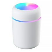 Mini Humidifier,300ml Small Cool Mist Humidifier with 7-Color LED Night Light,USB Personal Desktop Humidifier,2 Adjustable Mist Modes,Auto Shut-Off,Super Quiet,for Car,Office,Bedroom - Pink
