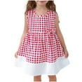 thumbnail image 2 of Cethrio Kids Girl's Summer Dresses, Cotton A-Line Holiday Princess Girls Sundresses Red Size 2T, 2 of 3