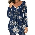thumbnail image 2 of Patlollav Womens Plus Size Blouses Loose Crew Neck 3/4 Sleeve Christmas Tops, 2 of 7