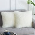 thumbnail image 7 of 2 Pcs Shaggy Faux Fur Throw Pillow Cover, Fluffy Soft Solid Square Throw Pillow Case Cushion Cover, 7 of 7
