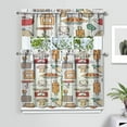 thumbnail image 2 of Kitchen Food Cooking Chef Kitchen Curtain Valance 3 Piece Set for Kitchen Curtains and Valance Set Short Curtain Sink Window Decor 36 Inch Small Window Treatment Tier 27.5x36 Length, 2 of 6
