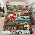 thumbnail image 2 of Feelyou Kawaii Rustic Bird Bed Sheets, Western Wooden Cabin King Sheets, Pink Cherry Blossoms Flower Sheet Set, Super Cozy Room Decor, 4pcs, 2 of 7