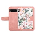 thumbnail image 6 of Allytech for Google Pixel 8 Pro Wallet Case, Premium PU Leather Cards Slots Shoulder Strap Hand Wrist Fashion Floral Pattern Wallet Phone Case for Google Pixel 8 Pro - Pink, 6 of 14