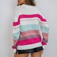 thumbnail image 3 of PFRNLF Sweaters for Women Fall Winter Crewneck Striped Tops Color Block Fashion Knit Pullover Sweater, 3 of 8
