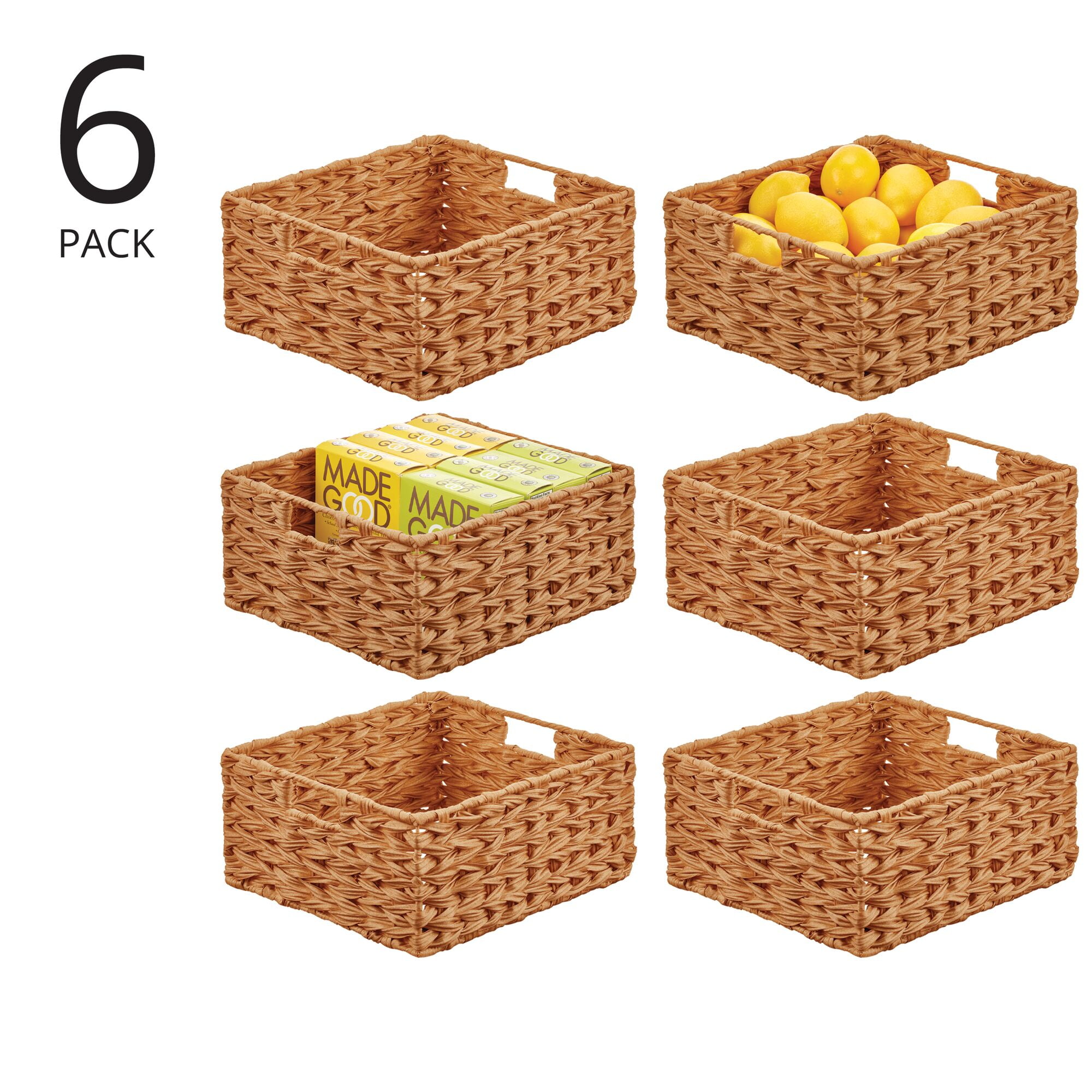 Rinboat Multi-Colored Plastic Storage Baskets, Office Drawer Organizer  Baskets, 6 Packs, F