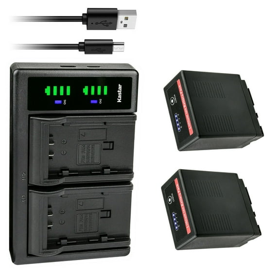 Kastar 2-Pack VW-VBG6 Pro Battery and LTD2 USB Charger Compatible with Panasonic AG-HMC70, AG-HMC70U, AG-HMC73MC, AG-HMC80, AG-HMC83MC, AG-HMC150, AG-HMC151E, AG-HMC153MC, AG-HMC155 Camera
