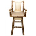 thumbnail image 3 of Glacier Country Collection Counter Height Swivel Captain's Barstool - Buckskin Upholstery, 3 of 6