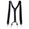 thumbnail image 2 of Suspenders for Men, Elastic Adjustable 4 Back Construction 1 Inch Wide Belt Loops Pants for Work Casual Accessories , Black, 2 of 8