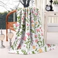 thumbnail image 2 of Pioneer Flower Floral Print Pattern Blanket,Comfortable Soft Flannel Throw Blanket,All Season,Warm Lightweight Blankets for Sofa Bed Couch Living Room Chair,60"x80", 2 of 4