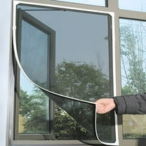 SELIVO Magnetic Window Screen Adjustable DIY Window Net Max 59” x 78.7” Fiberglass Screens Mesh for House Windows with White Frames Grey Mesh