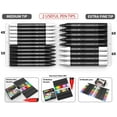thumbnail image 4 of TOOLI-ART Black and White Acrylic Paint Pens with 0.7mm  and 3.0mm tip Markers Set of 21, 4 of 7