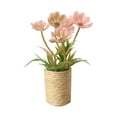 thumbnail image 3 of Adorno de bonsái en miniatura a escala 1/12, simulación de flores en macetas en miniatura Rosa, 3 of 9