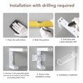 thumbnail image 4 of Estante de Baño inoxidable Montado en la Pared de 50 cm, Organizador de Ducha de Aluminio Espacial Con adhesivo, Instalación Sin Taladros para Baño, Cocina, Sala de Estar, 4 of 7