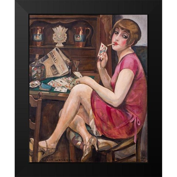 Wegener, Gerda 12x14 Black Modern Framed Museum Art Print Titled - Queen of the Heart - Portrait of Lili