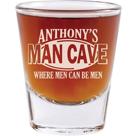 Personalized Man Cave Shot Glass - Set of 4