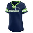 thumbnail image 2 of Women's Fanatics Russell Wilson College Navy Seattle Seahawks Athena Name & Number Notch Neck T-Shirt, 2 of 3