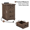 thumbnail image 5 of PLAMLE End Table with 3 Drawers for Living Room,Nightstand Sofa Side Table with Charging Station,End Table., 5 of 8
