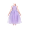 thumbnail image 1 of Robe Fille Violette Col Halter Fête Dentelle Tulle Élégante Sans Manches 8 Ans, 1 of 7