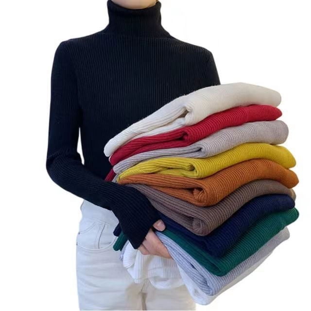 Camisa básica de cuello alto, manga larga interior, combinable, otoño e invierno, nueva, jersey de punto ajustado